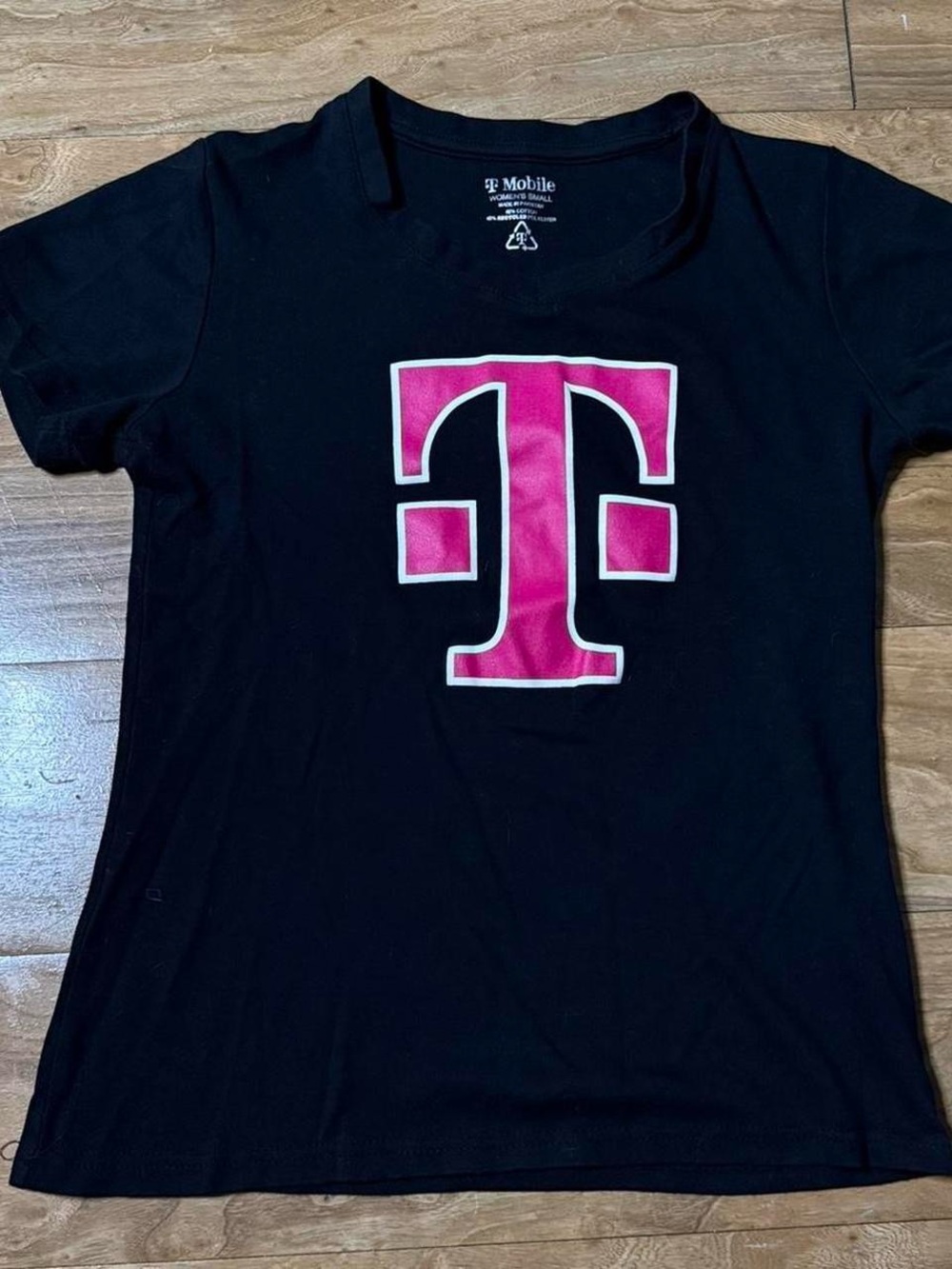 T-Mobile Black Tee with Pink Logo